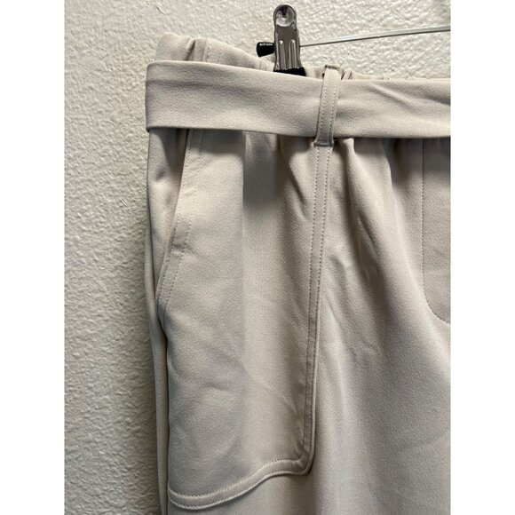 NWT Chapter One Womens Beige Cargo Pants With Tie Waist & Pockets Straight Leg A - Picture 6 of 6